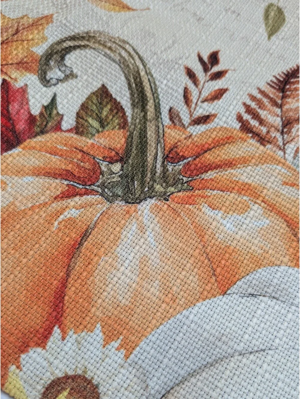 Fall Harvest Decorative Kitchen Mat Pumpkins Sunflowers Autumn Leaves 23x15
